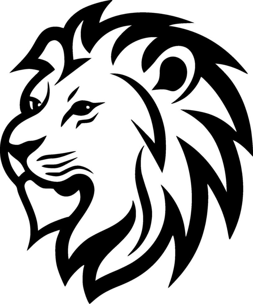 Lion - Black and White Isolated Icon - Vector illustration