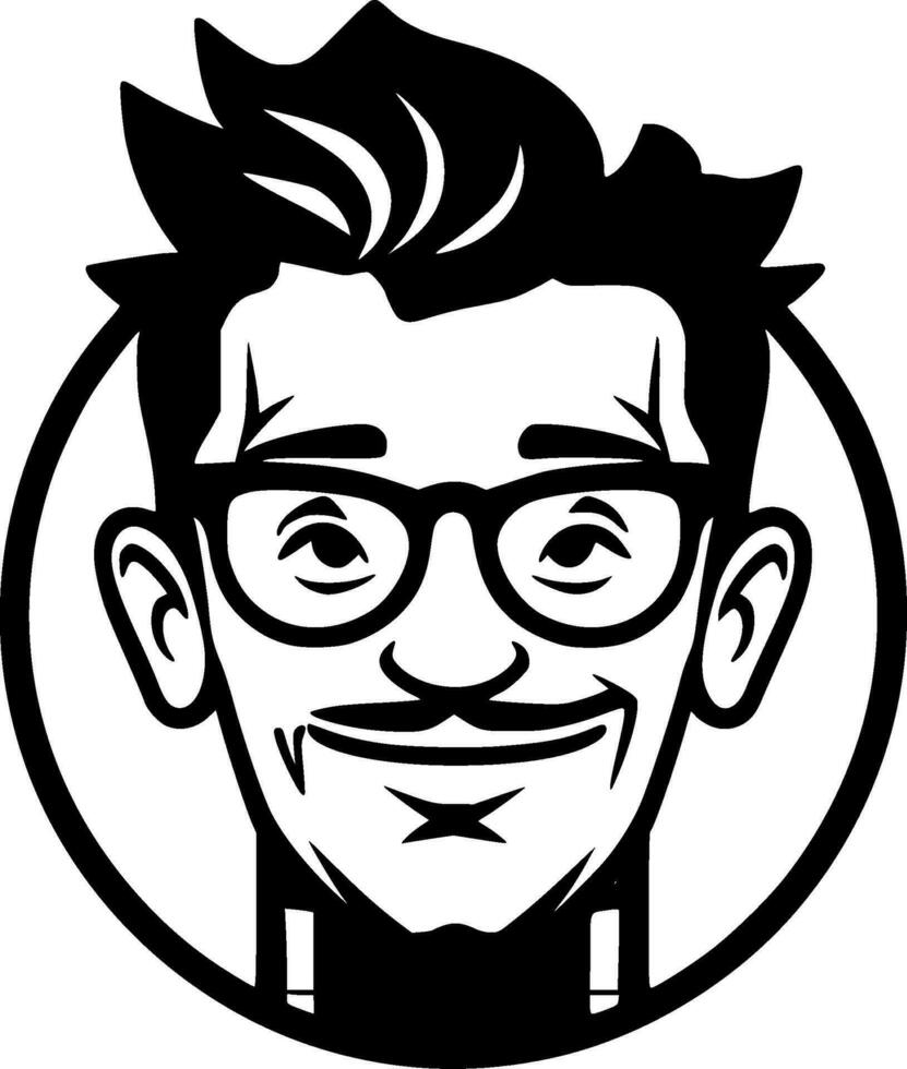 Teacher, Black and White Vector illustration