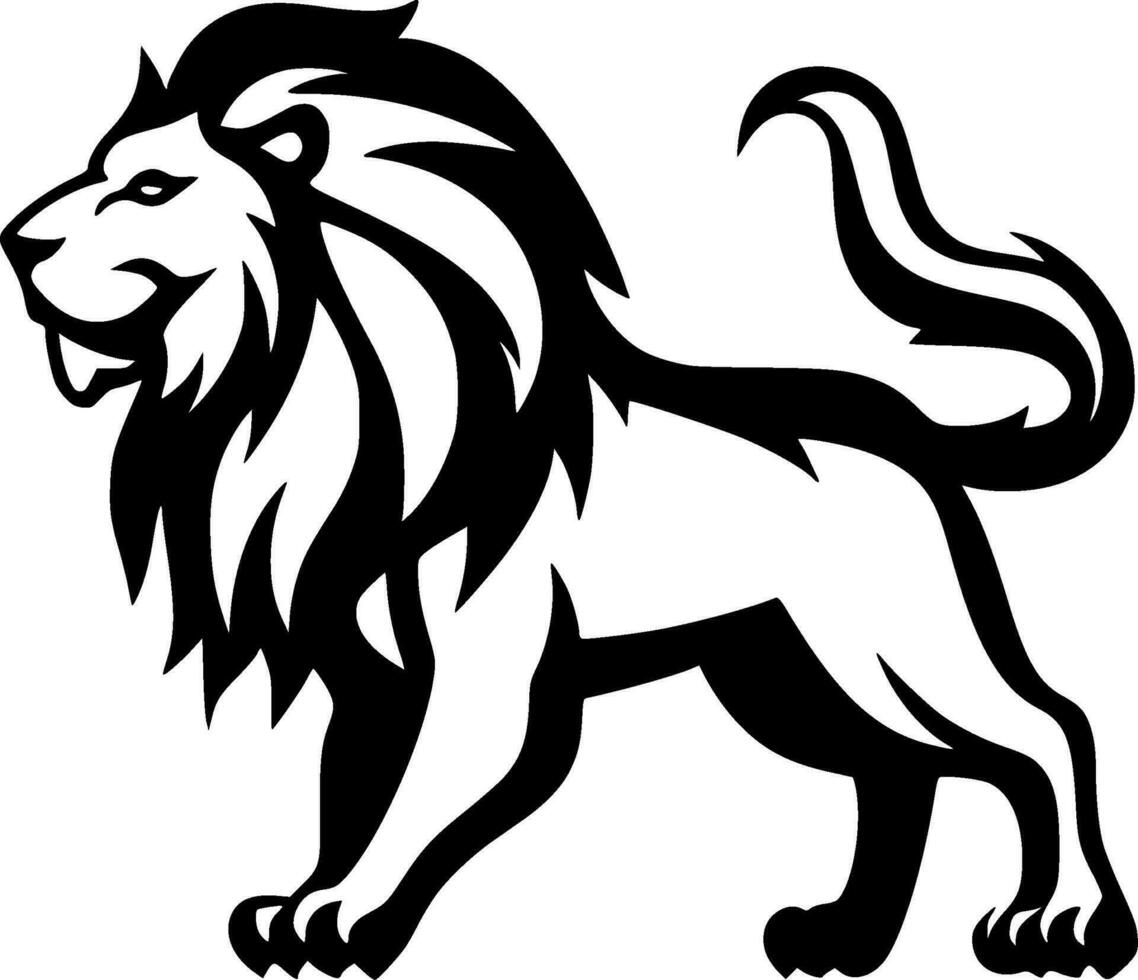 Lion, Minimalist and Simple Silhouette - Vector illustration