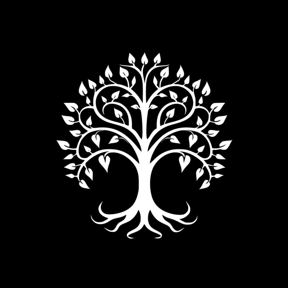 Tree, Black and White Vector illustration