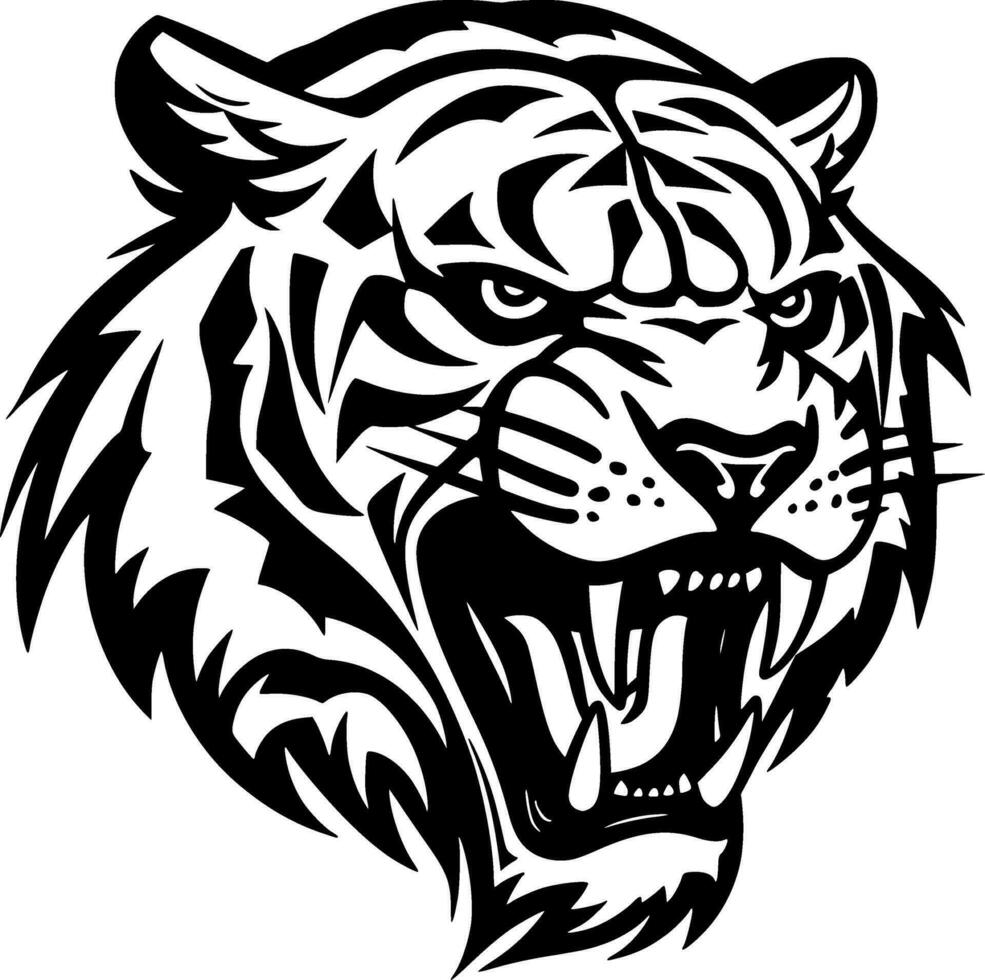 Tiger, Minimalist and Simple Silhouette - Vector illustration