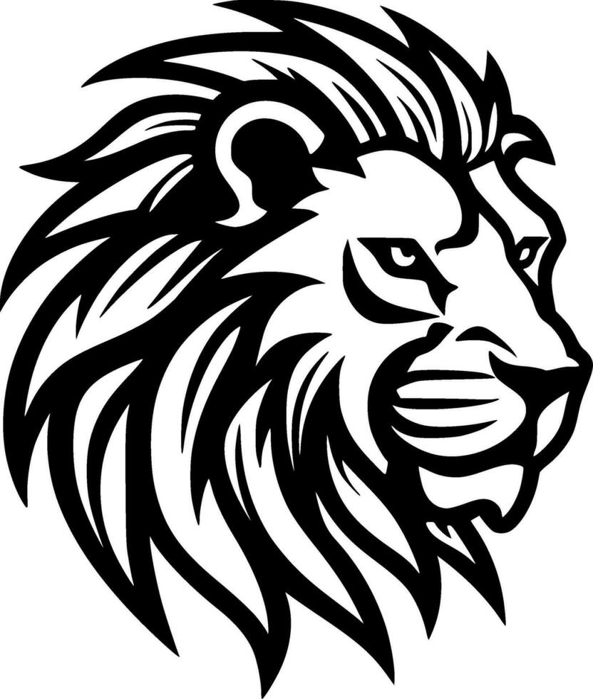 Lion - Black and White Isolated Icon - Vector illustration