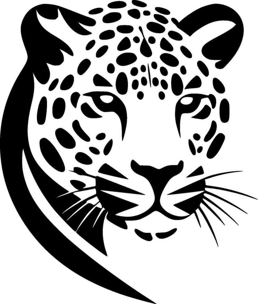 Leopard - Black and White Isolated Icon - Vector illustration