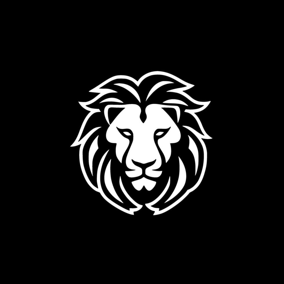 Lion - Black and White Isolated Icon - Vector illustration