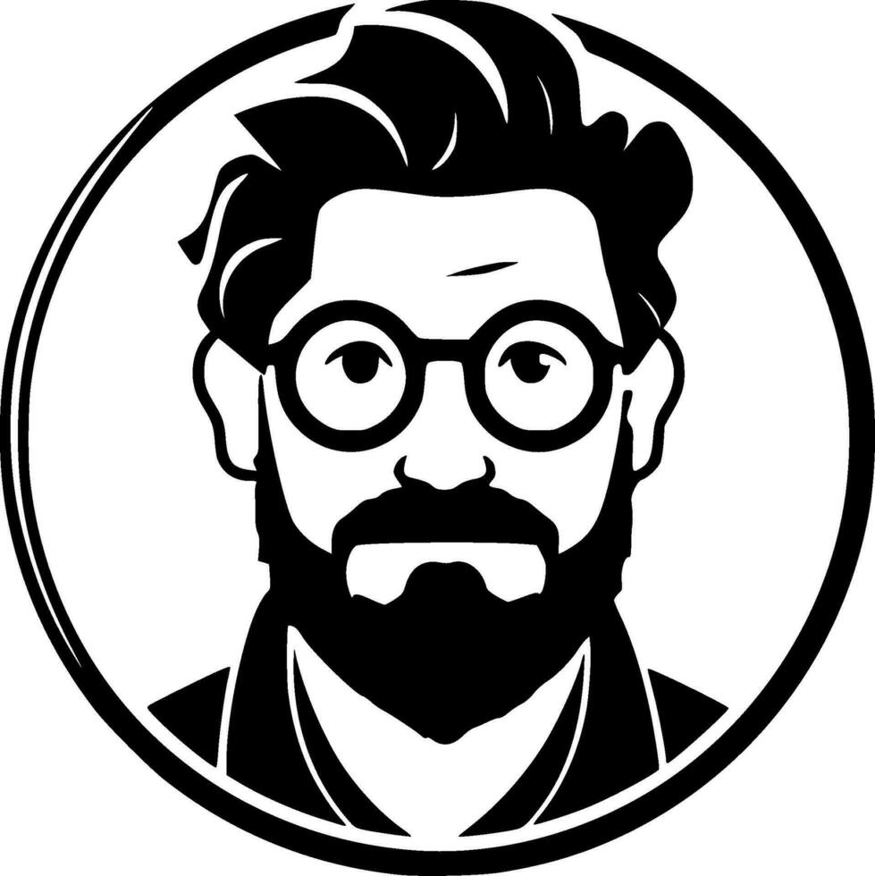 profesor - negro y blanco aislado icono - vector ilustración