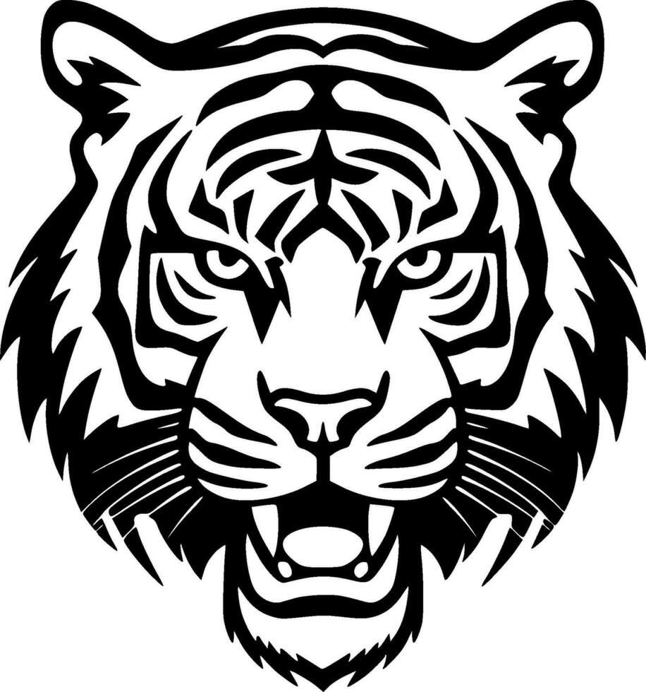 Tigre - minimalista y plano logo - vector ilustración