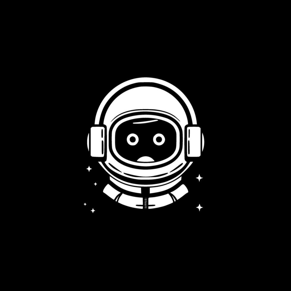 Astronaut - Black and White Isolated Icon - Vector illustration