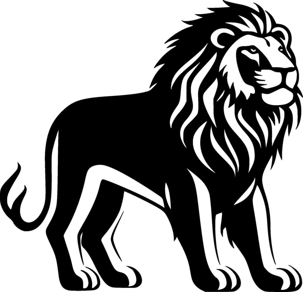 Lion - Black and White Isolated Icon - Vector illustration