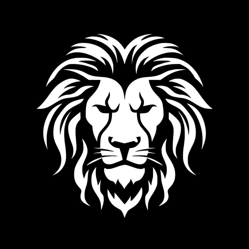 Lion, Black and White Vector illustration