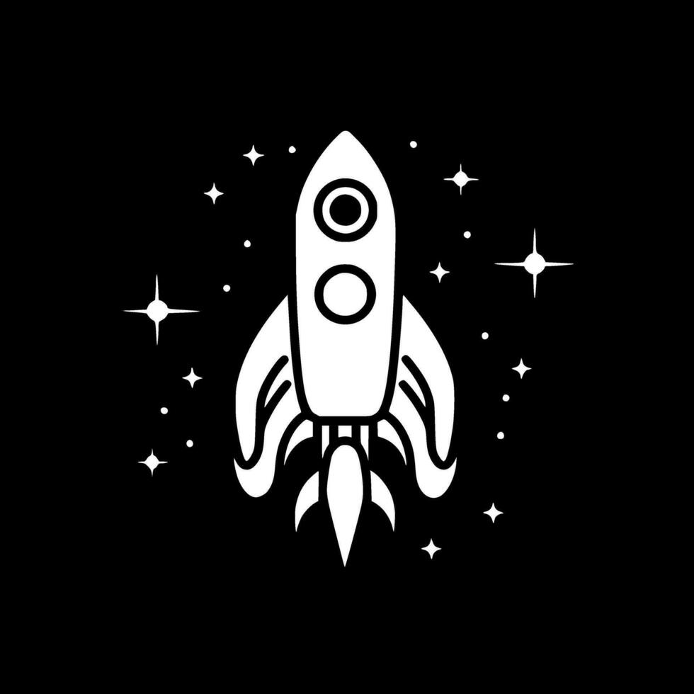 Rocket, Minimalist and Simple Silhouette - Vector illustration