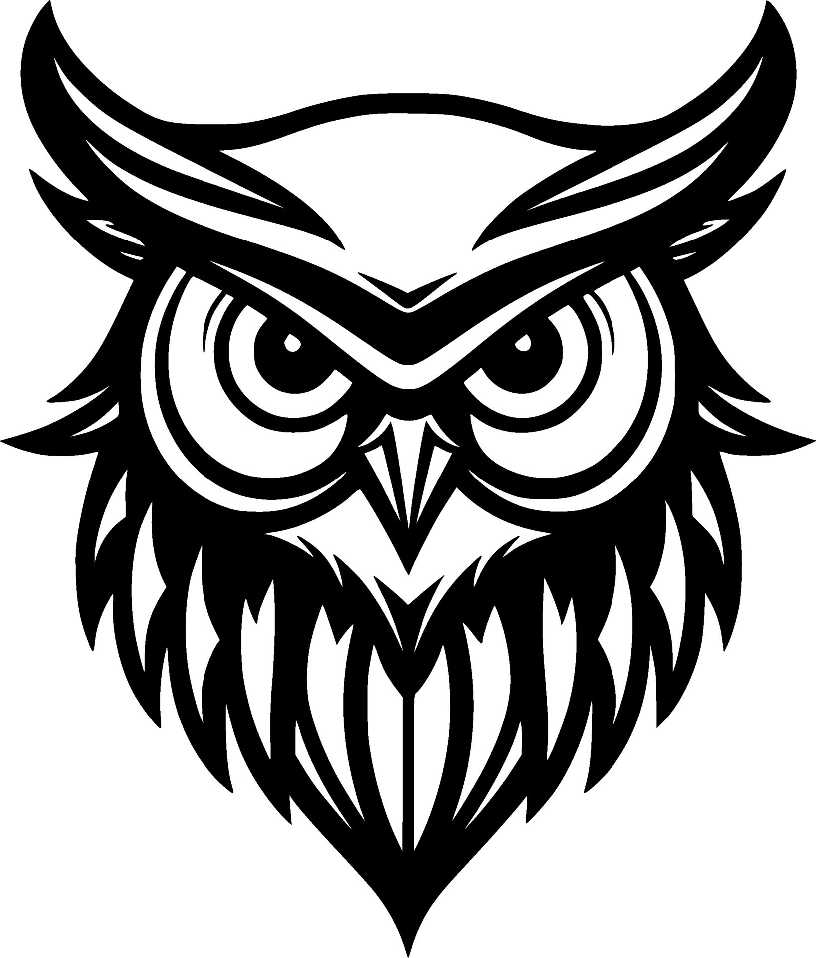 Owl, Black and White Vector illustration 34808435 Vector Art at Vecteezy