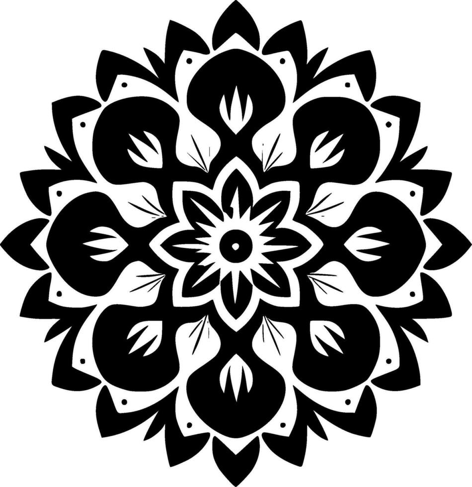 Mandala, Minimalist and Simple Silhouette - Vector illustration