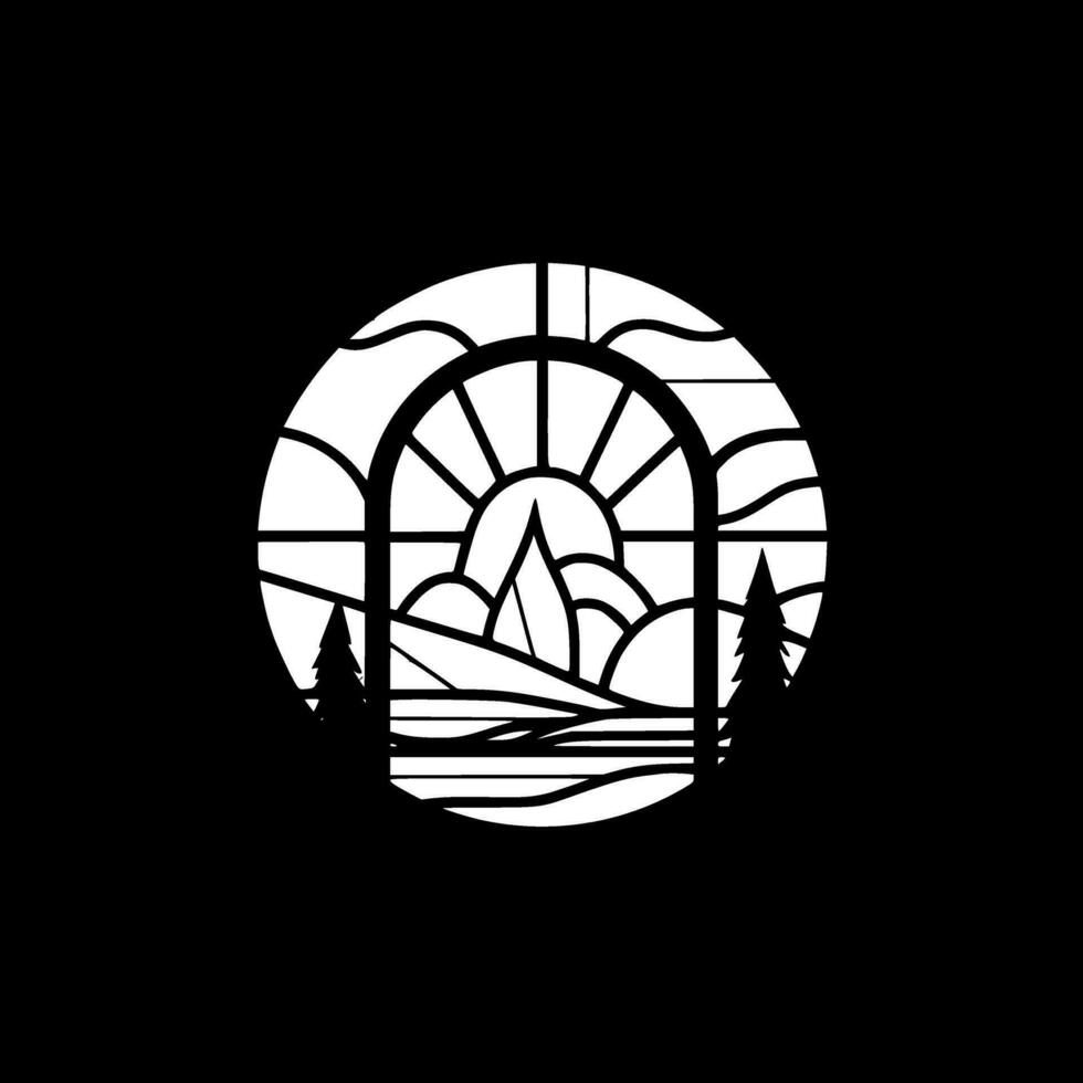 Stained Glass - Minimalist and Flat Logo - Vector illustration