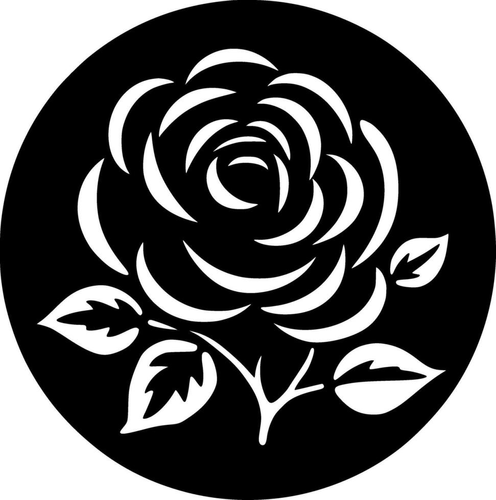 Rose, Black and White Vector illustration