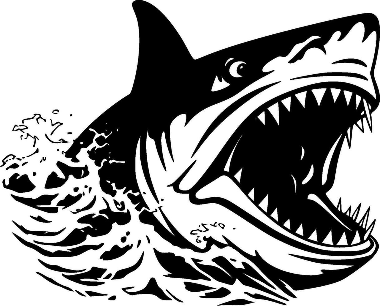 Shark - Minimalist and Flat Logo - Vector illustration
