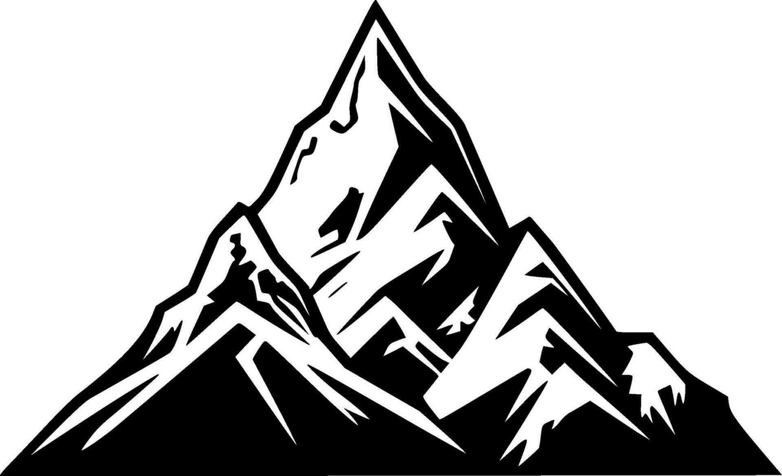 Mountain Range, Black and White Vector illustration