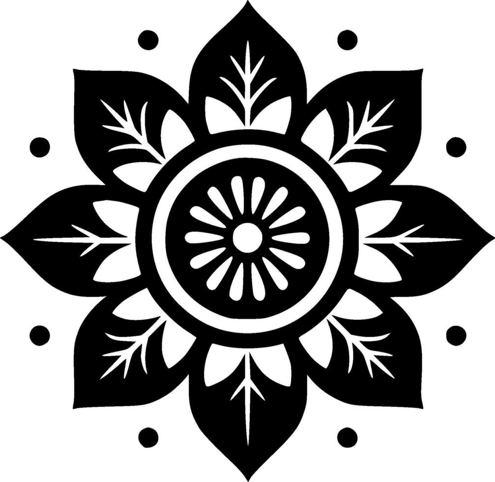 Mandala, Minimalist and Simple Silhouette - Vector illustration