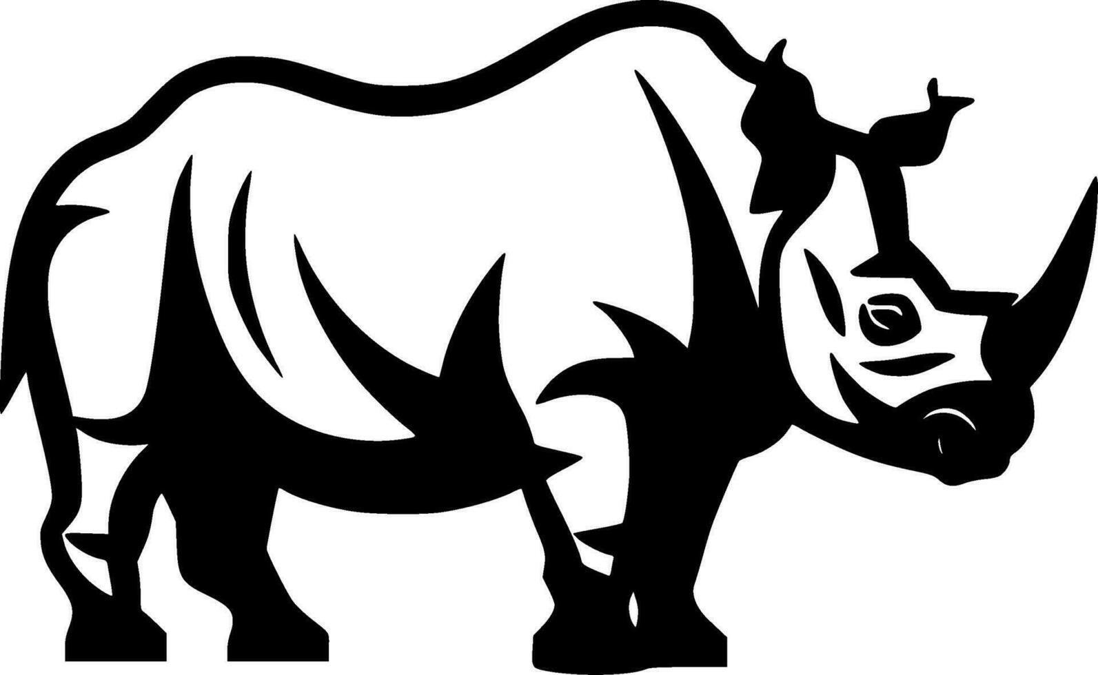 Rhinoceros, Minimalist and Simple Silhouette - Vector illustration