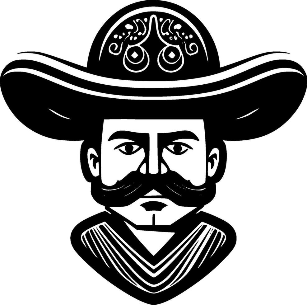 mexicano, negro y blanco vector ilustración