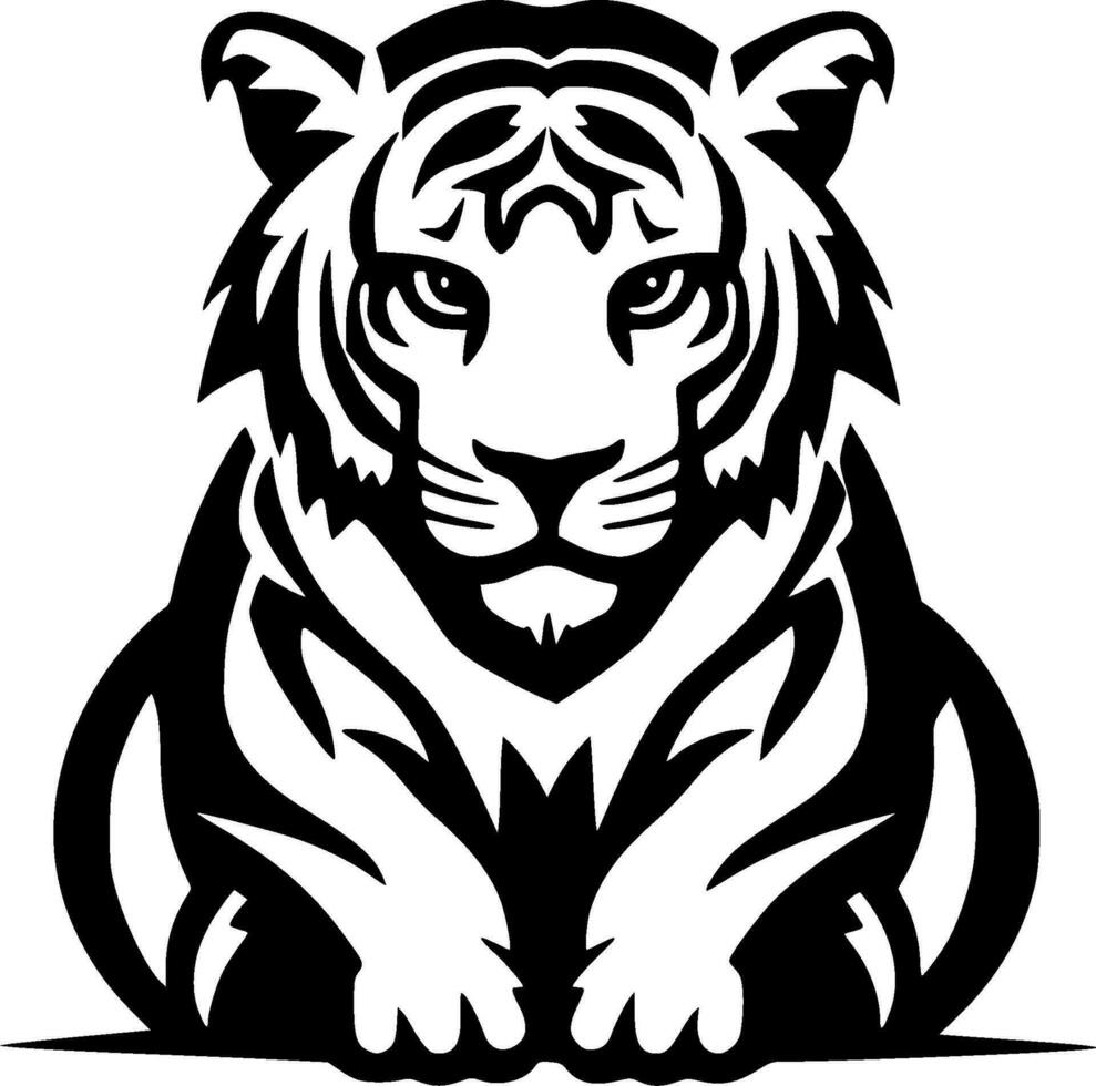 Tiger, Minimalist and Simple Silhouette - Vector illustration