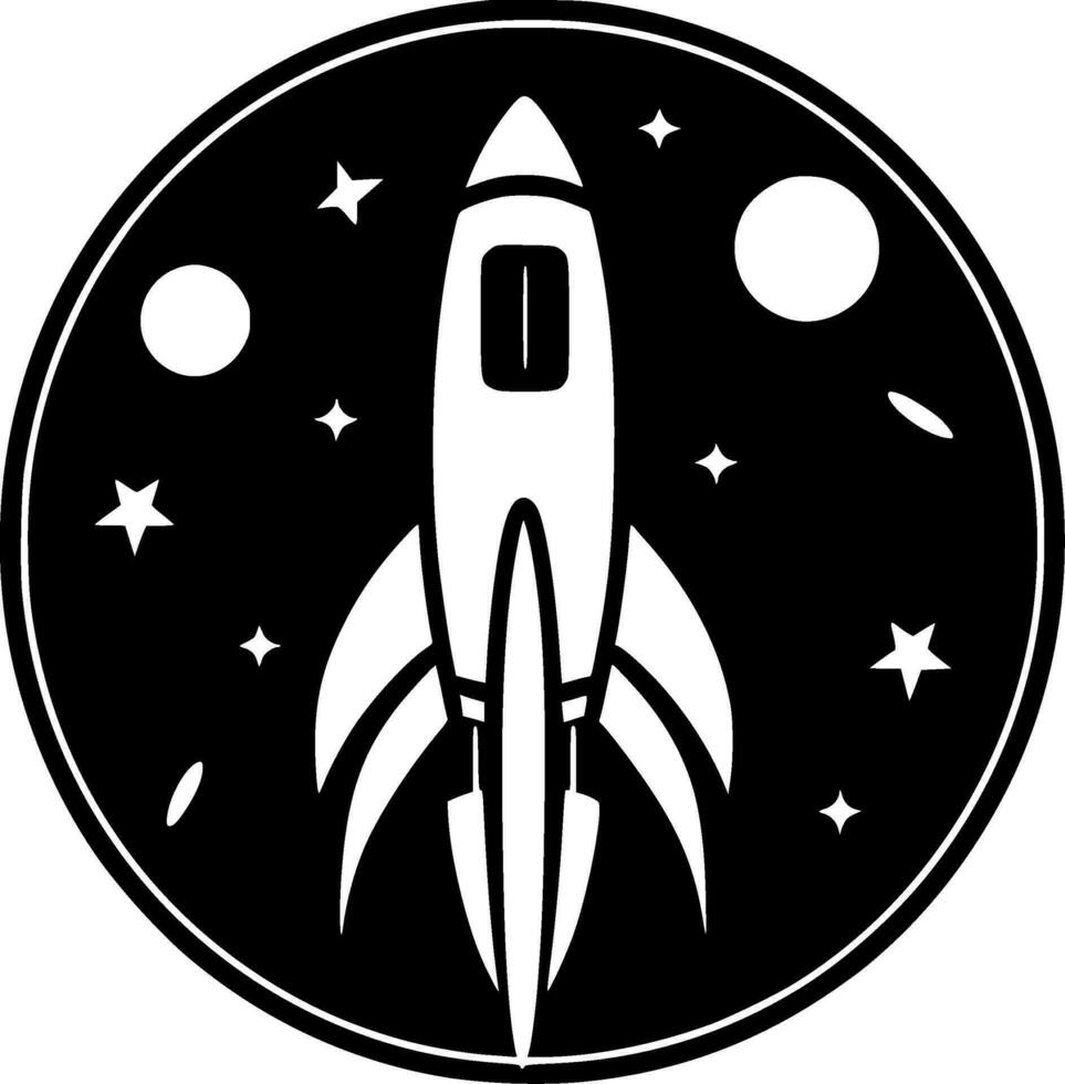 Rocket, Minimalist and Simple Silhouette - Vector illustration