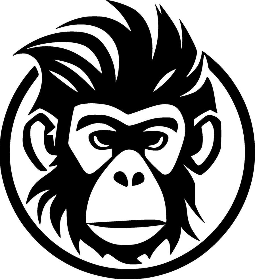 Monkey, Minimalist and Simple Silhouette - Vector illustration