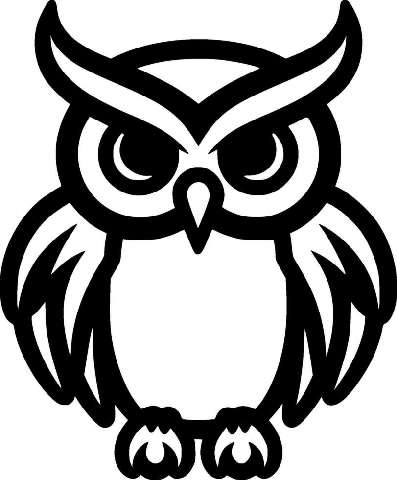 Owl, Minimalist and Simple Silhouette - Vector illustration