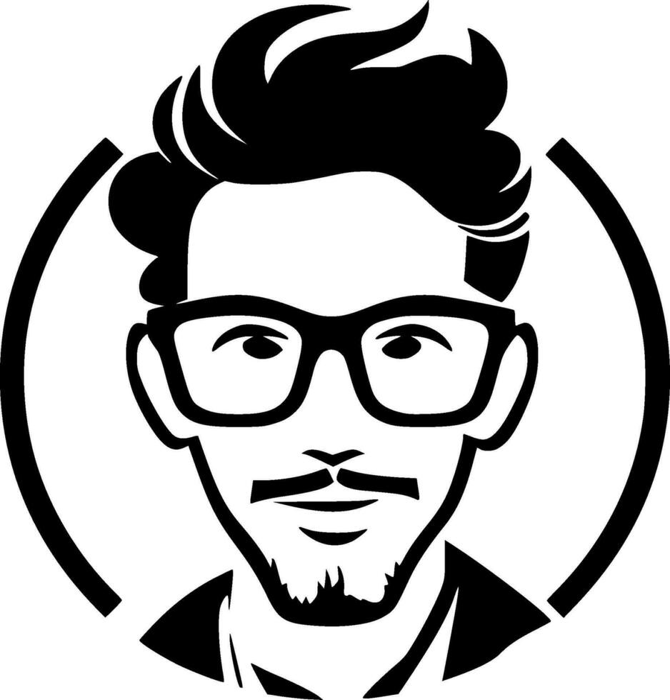 Teacher, Black and White Vector illustration