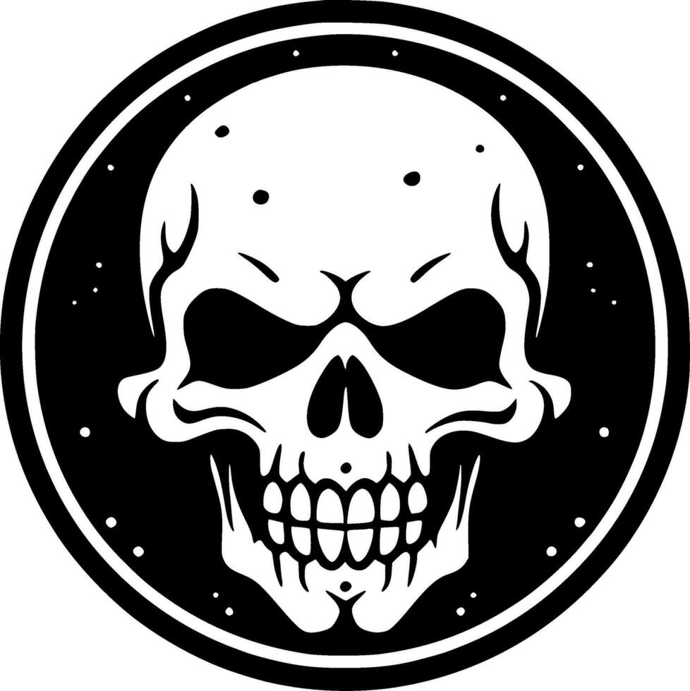 Skull - Black and White Isolated Icon - Vector illustration