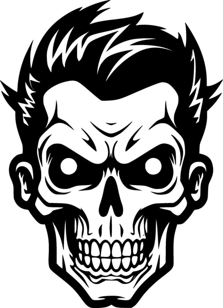 Skull - Black and White Isolated Icon - Vector illustration