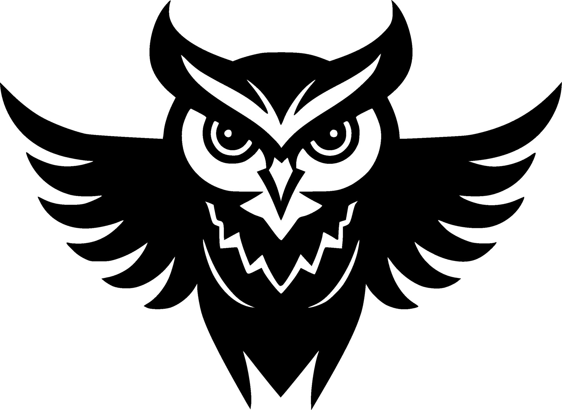 Owl, Black and White Vector illustration 34808571 Vector Art at Vecteezy