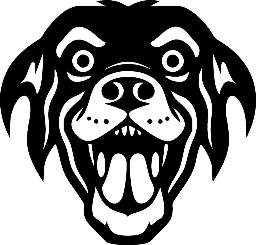 Dog, Black and White Vector illustration