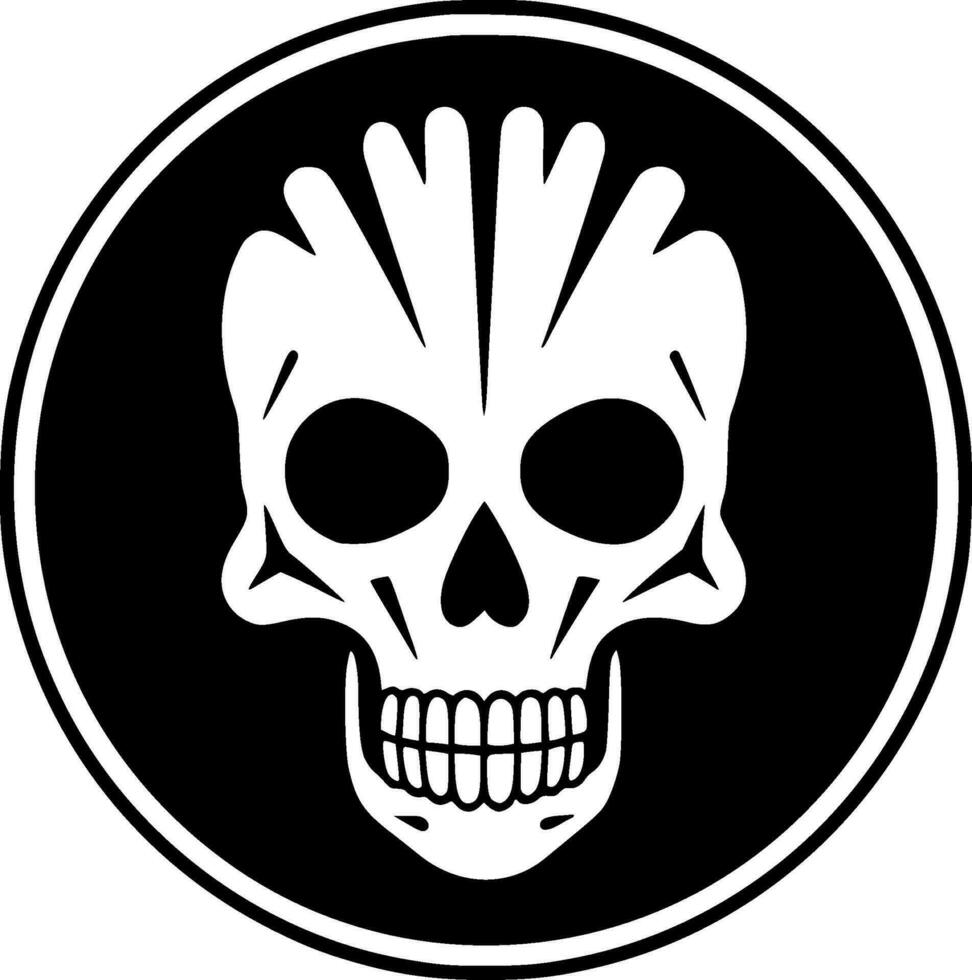 esqueleto - negro y blanco aislado icono - vector ilustración