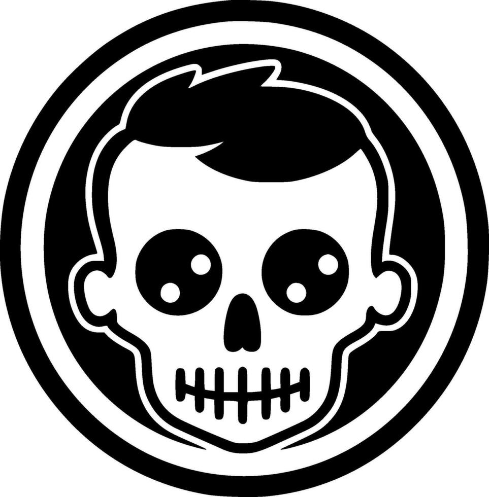 Skeleton, Black and White Vector illustration