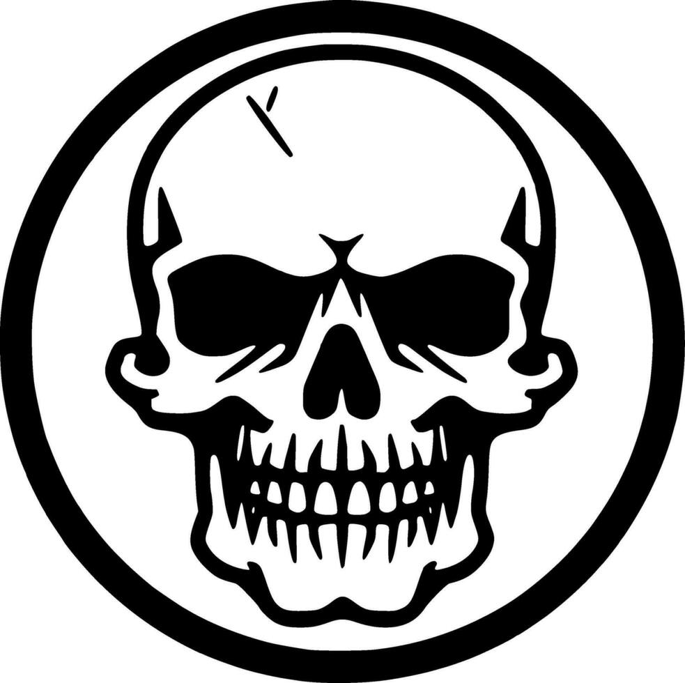 Skull, Black and White Vector illustration