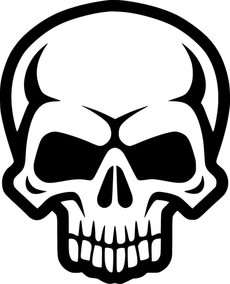 Skull - Black and White Isolated Icon - Vector illustration