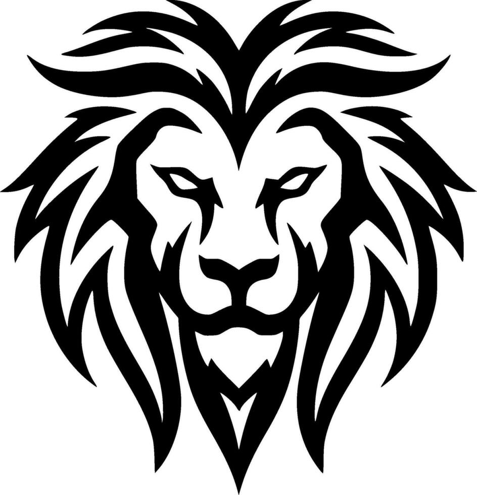 Lion, Black and White Vector illustration