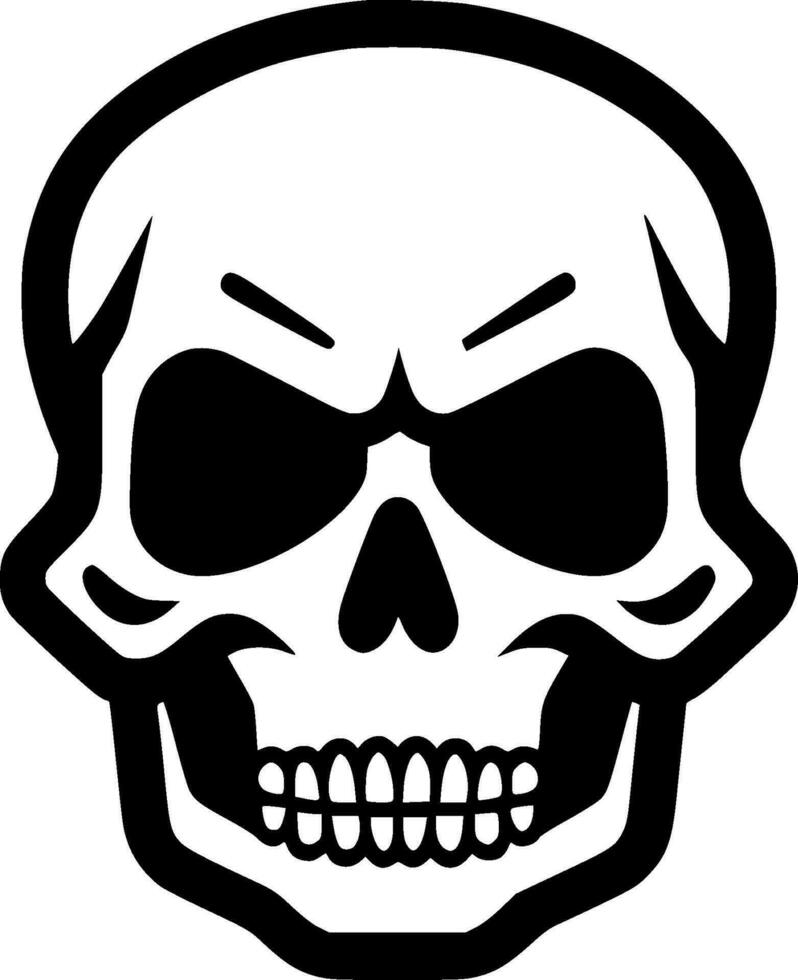 Skull, Black and White Vector illustration