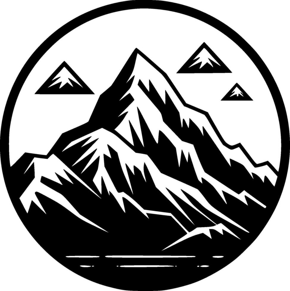 Mountains, Black and White Vector illustration