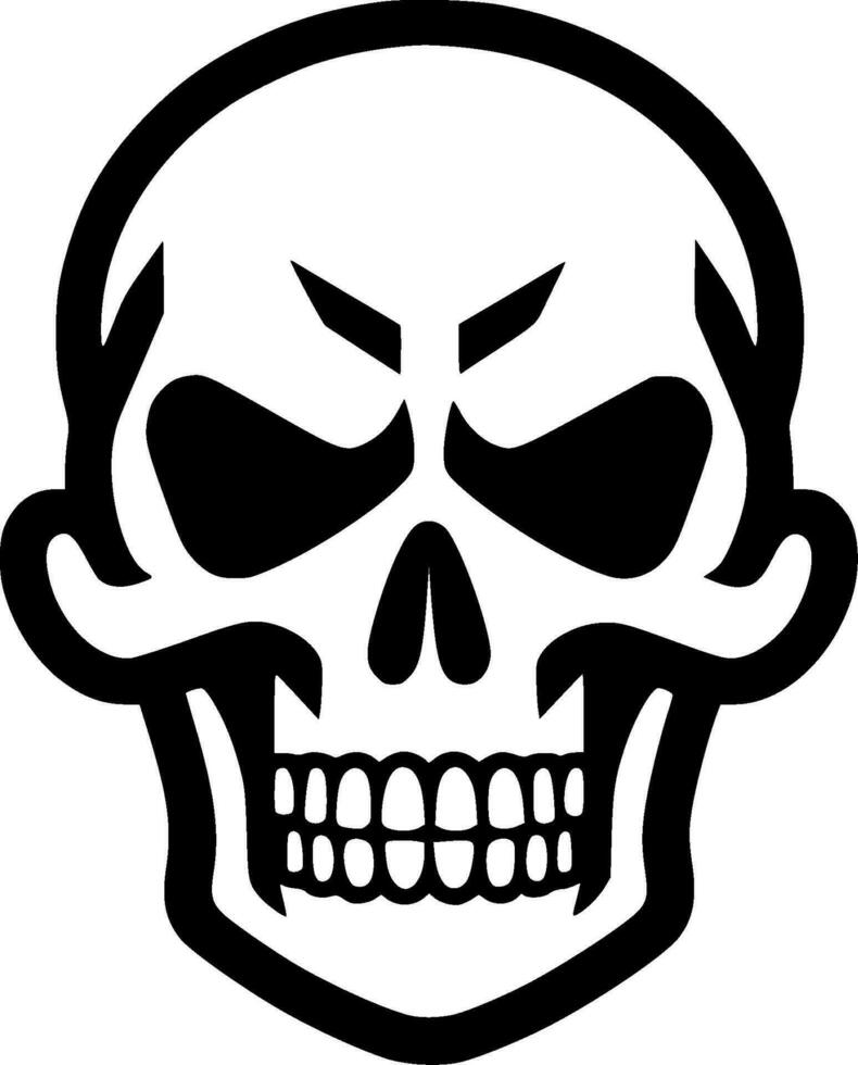 Skull, Black and White Vector illustration