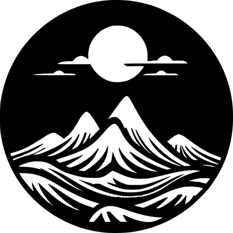 Ocean, Minimalist and Simple Silhouette - Vector illustration