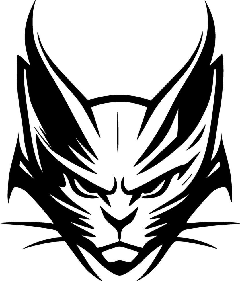 gato montés, negro y blanco vector ilustración