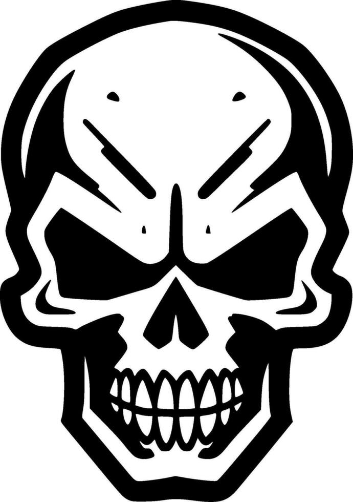 Skull, Black and White Vector illustration