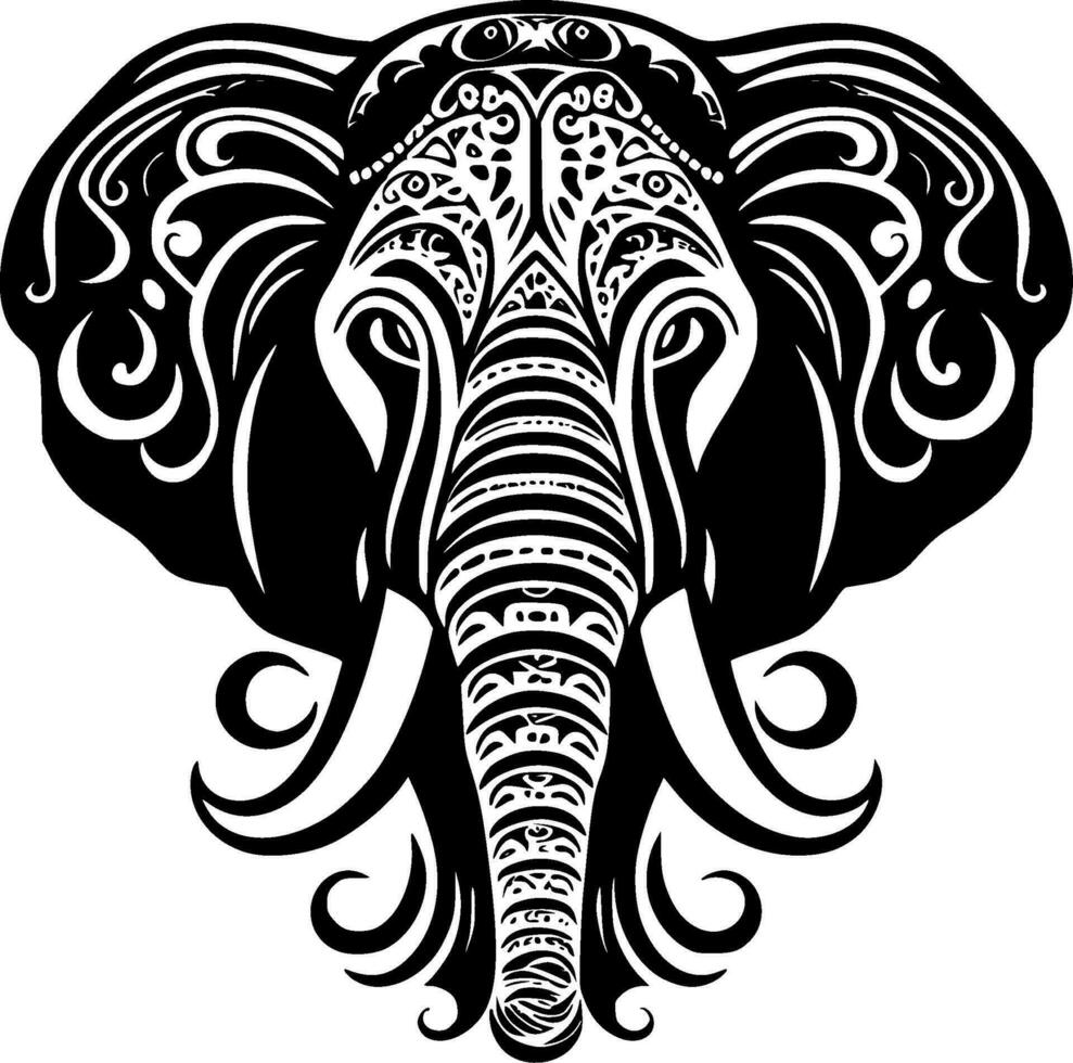 Elephant, Minimalist and Simple Silhouette - Vector illustration