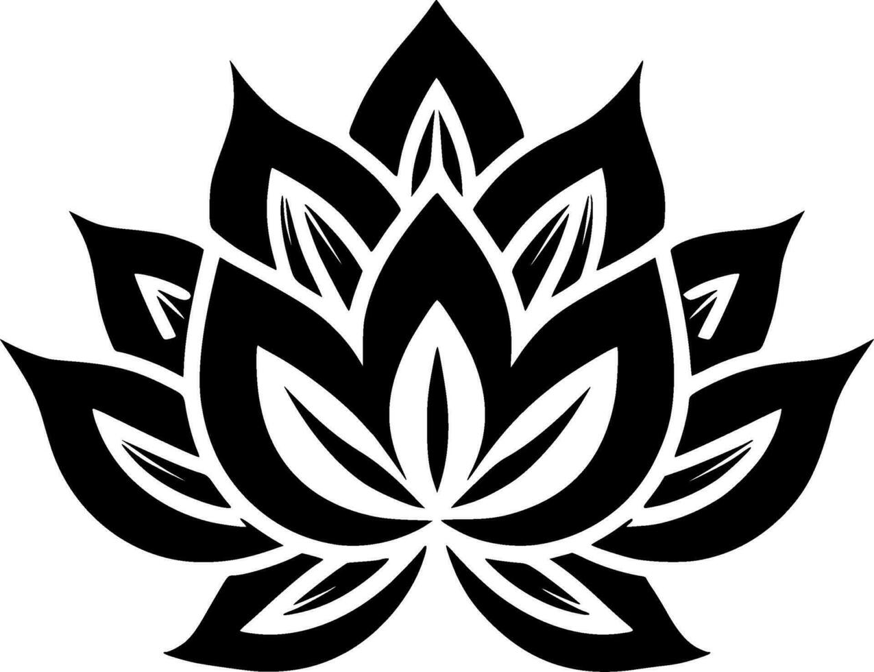 Flower - Black and White Isolated Icon - Vector illustration