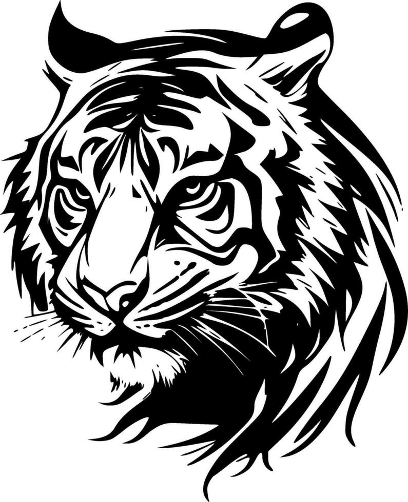 tigre, minimalista y sencillo silueta - vector ilustración