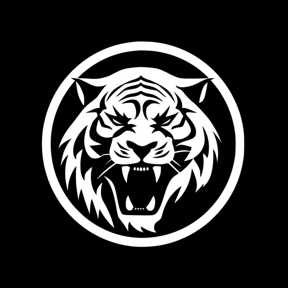 tigre, negro y blanco vector ilustración