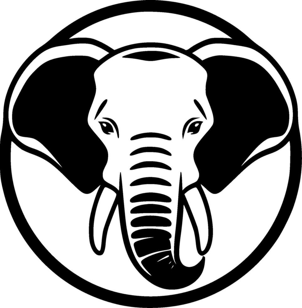 Elephant, Minimalist and Simple Silhouette - Vector illustration