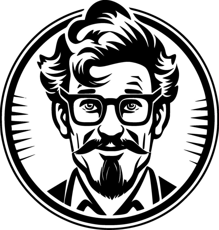 profesor - negro y blanco aislado icono - vector ilustración