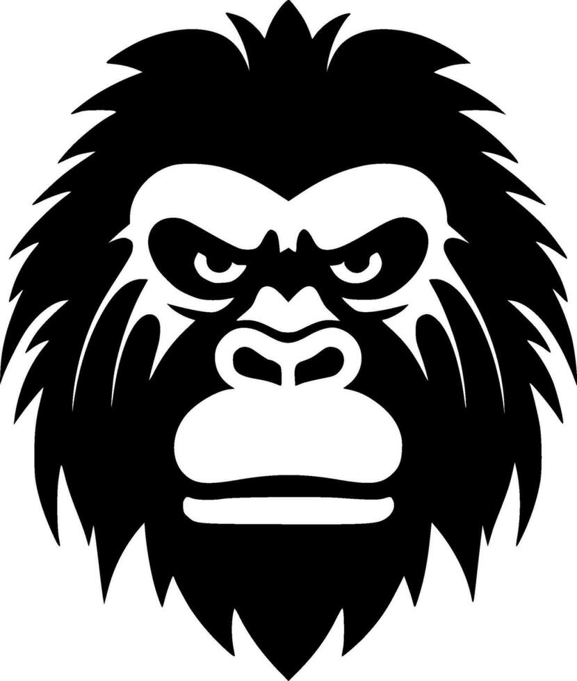 Gorilla, Black and White Vector illustration